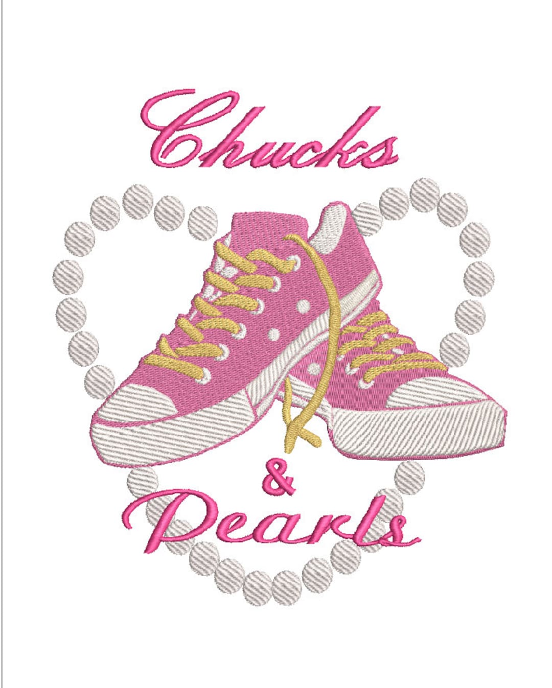 Chucks & Pearls - Digitized Embroidery File - Etsy