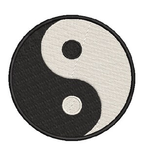 May include: Black and white yin yang symbol embroidered on a round patch.