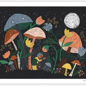 Smiling Mushroom Canopy Print