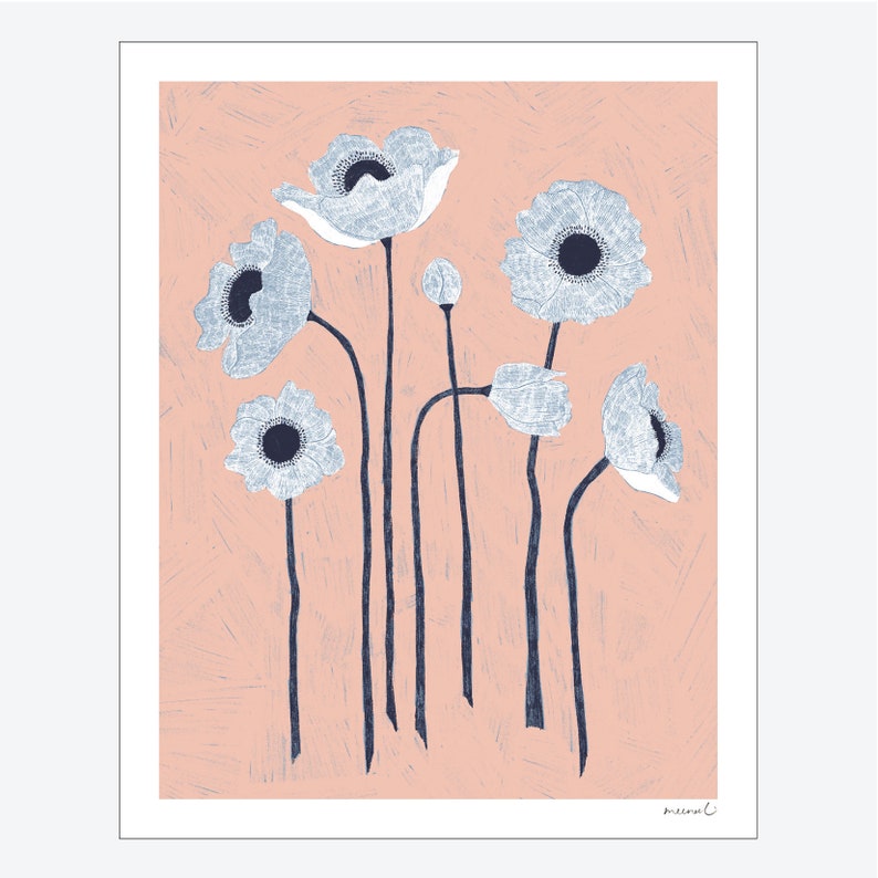 Poppy Flower Conversations Print