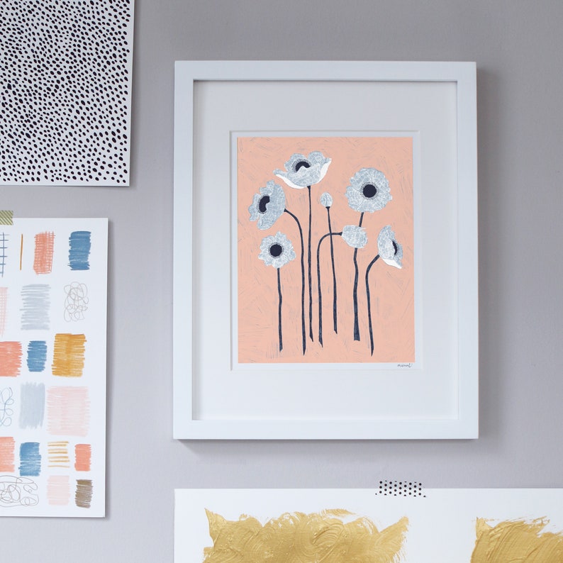Poppy Flower Conversations Print
