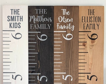 Family Growth Chart | Kids Growth Ruler | Rustic Ruler | Personalized Growth Chart | Custom Ruler | Kids Room Decor | White Ruler