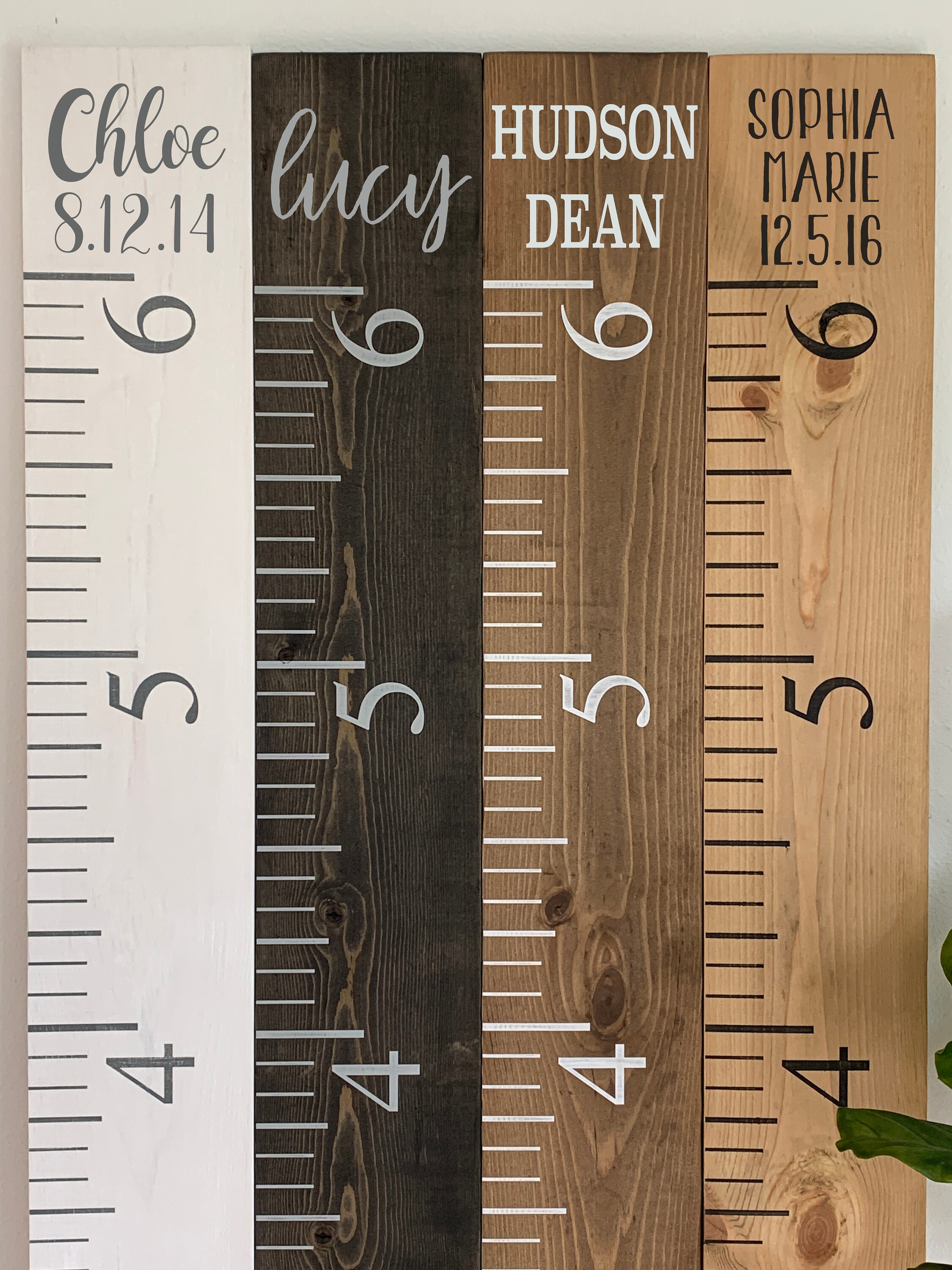 Personalized Name Growth Ruler / Wood Growth Chart/ Rustic Growth Ruler / Name & Birthday Growth Ruler / Personalized Baby Shower Gift