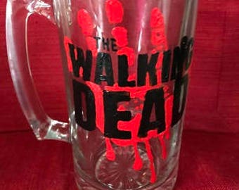 The Walking Dead Hand Painted Glass