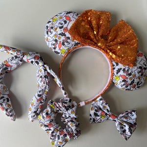 Mickey ghost Halloween minnie ears and hair accessories / Halloween ears / Disney ears / Mickey ears / Halloween hair accessories