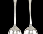 Antique c1770 American Colonial Coin Silver Joseph Richardson Serving Spoons 9 quot 18th Century