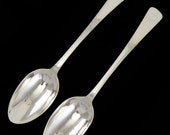 2 Antique 1770 American Colonial Coin Silver Joseph Richardson Serving Spoons 9 quot