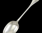 Antique c1750 American Colonial Coin Silver Josiah Austin Serving Spoon 7 7 8 quot 18th Century