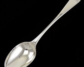 Antique c1770 American Colonial Coin Silver Serving Spoon Rounded Handle 8 3 4 quot