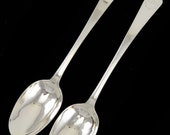 2 c1770 Antique American Colonial Coin Silver Joseph Richardson Serving Spoons 9 quot 18th Century