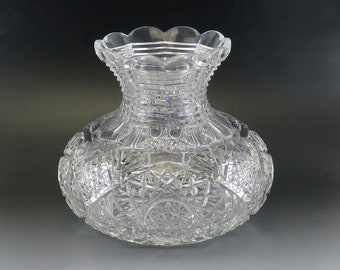Abp Cut Glass Vase Etsy