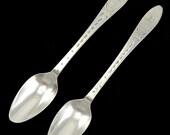 Antique c1750 American Colonial Coin Silver Engraved Tea or Coffee Spoons 5 1 2 quot 18th Century