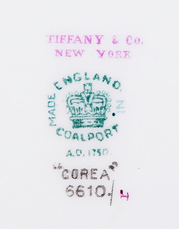 Set of 12 Fine Coalport for Tiffany Co Corea Pattern Plates
