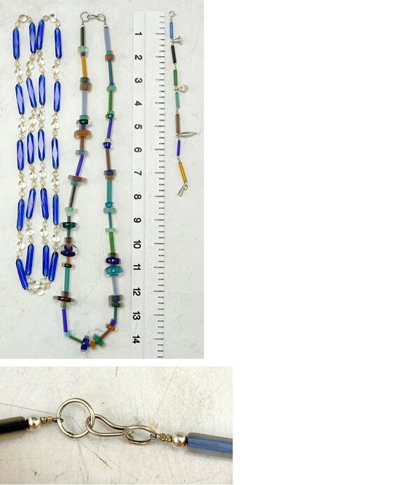 3pc Glass Beaded Necklaces and Bracelet Colorful … - image 5