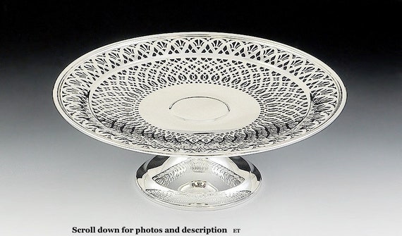 Handsome Tiffany & Co 1907-1947 Sterling Silver Reticulated Tazza