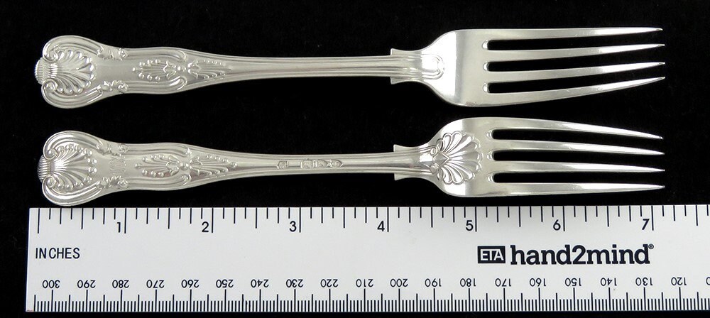 Pair heavy English Victorian solid sterling silver double