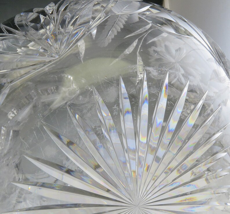 Antique C1910 American Cut Crystal Glass Decorative Flower Etsy