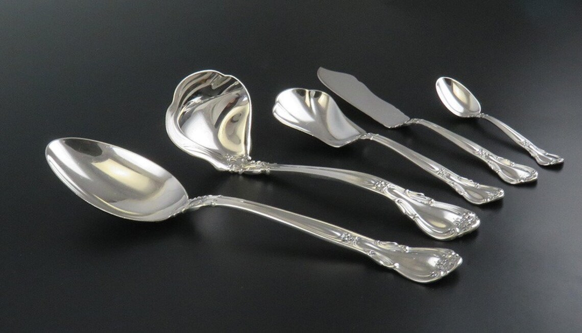 Fine Gorham Sterling Silver 70pc Chantilly Flatware Set Serves Etsy