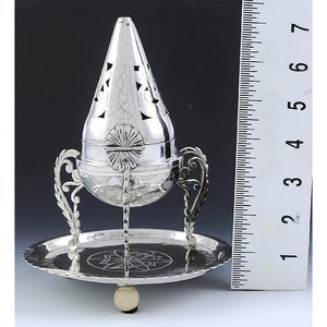 Vintage Middle Eastern Turkish Silver Incense Burner image 3