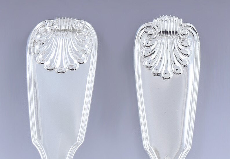 10 English Georgian Sterling Silver Fiddle Thread Shell 7 | Etsy