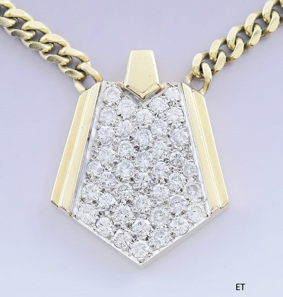 Dazzling 14k White & Yellow Gold Diamond Necklace