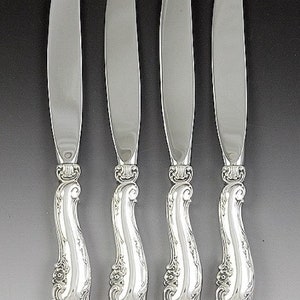 Conjunto de alta qualidade de 4 facas Gorham com padrão decorativo de prata esterlina de 9&quot;