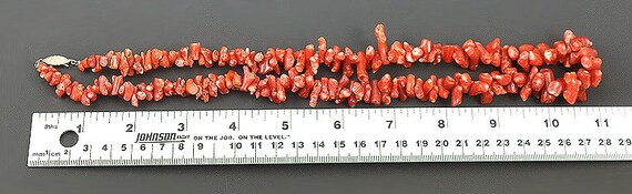 Beautiful Chunky Red Coral Natural Shaped Bead Ne… - image 3