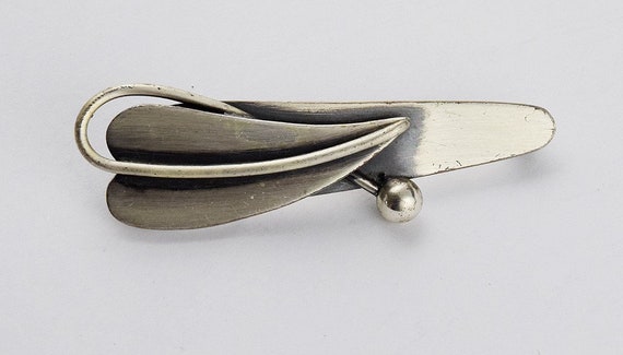 2 Fabulous c. 1950s Oxidized Sterling Silver Pins… - image 3