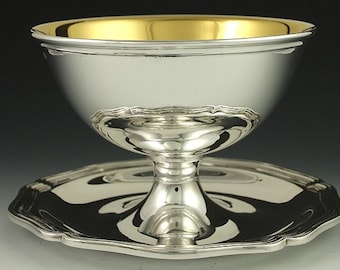 Antique 1920s Bruckmann Sohne Sterling Silver Caviar German Footed Dish/Bowl
