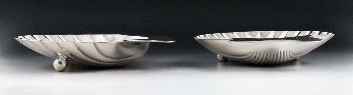 Great Pair Tiffany Co Sterling Silver Scallop Shell Ring Catcher