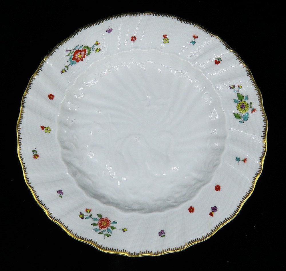 6 Meissen Porcelain Swan Service Indian Flower Branch Salad