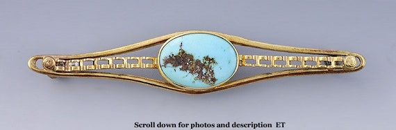 Antique American Early 1900s 10k Yellow Gold Blue… - image 1