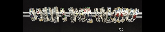 20 Sterling Silver and Enamel Rings Star of David… - image 1