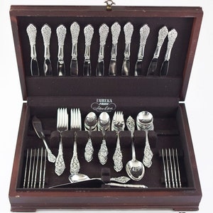 78pc Reed Barton Sterling True Dinner Flatware Set Florentine Lace/Trianon