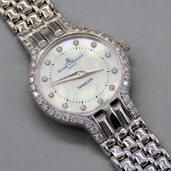 Tiffany 14K White Gold Diamond Mother of Pearl Baume & Mercier | Etsy