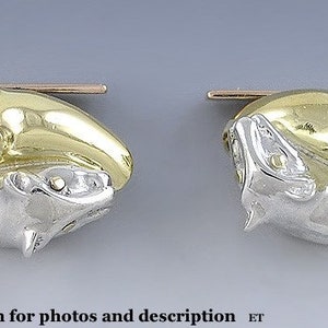Incredible 18k White & Yellow Gold Leopard Panther Ying Yang Two Tone CuffLinks