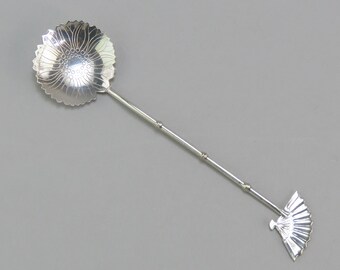 上質な日本製スターリングシルバー製花柄伝統テーマお土産スプーン6本