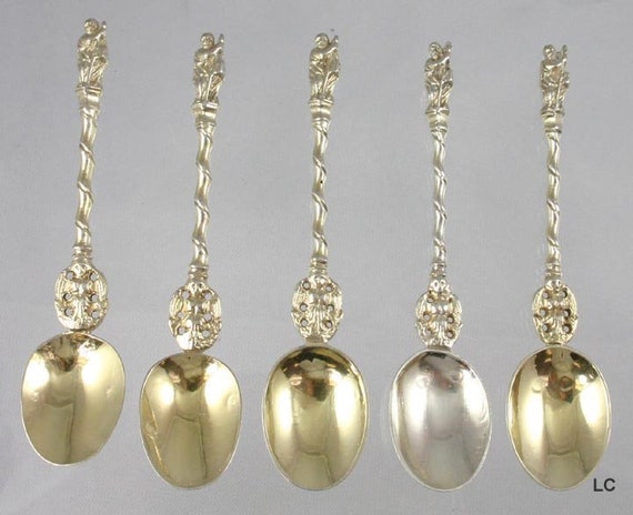 19世紀半ばのドイツまたはオランダの銀製アポストルデミタススプーン5