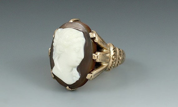 19th Century Victorian 14K Rose Gold 7 Sardonyx C… - image 2