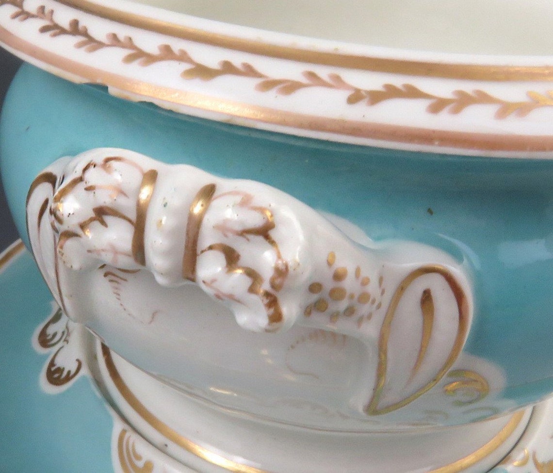 Antique 1830s Chamberlains English Worcester Porcelain Gilt Etsy