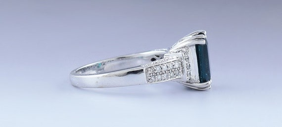 Beautiful 14k White Gold Diamond Lab Created Emer… - image 3