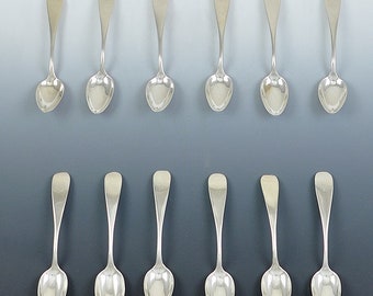 12 19th Century Farrington & Hunnewell Coin Silver Teaspoon