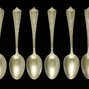 6 Antique Gorham Domestic 1881 Sterling Silver Demitasse Spoons 4 3/8&quot;