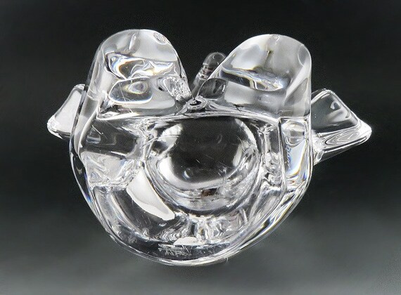 Vintage Daum France Crystal Glass Teddy Bear Paperweight