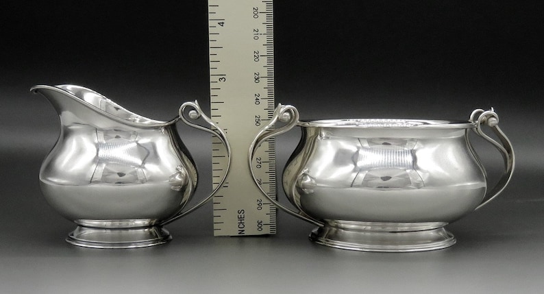 Vintage Cohr Danish Sterling Silver Arts & Crafts Tea Creamer Sugar Bowl NO MONO image 2