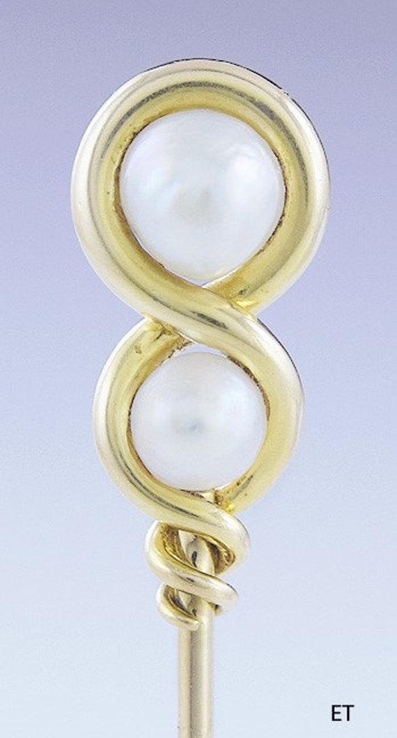 c1900-1925 Gorgeous 18k Gold & Pearl Infinity Loop