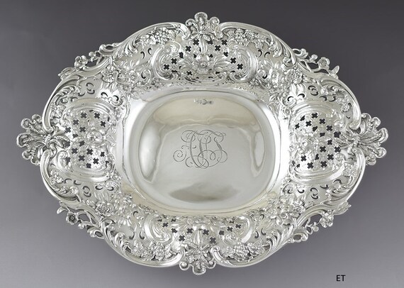 1902-1907 Antique Tiffany & Co Sterling Silver Oblong Pierced