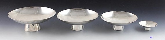 4 Japanese .999 Silver Traditional Sake Cups or Nesting Bowls - Etsy