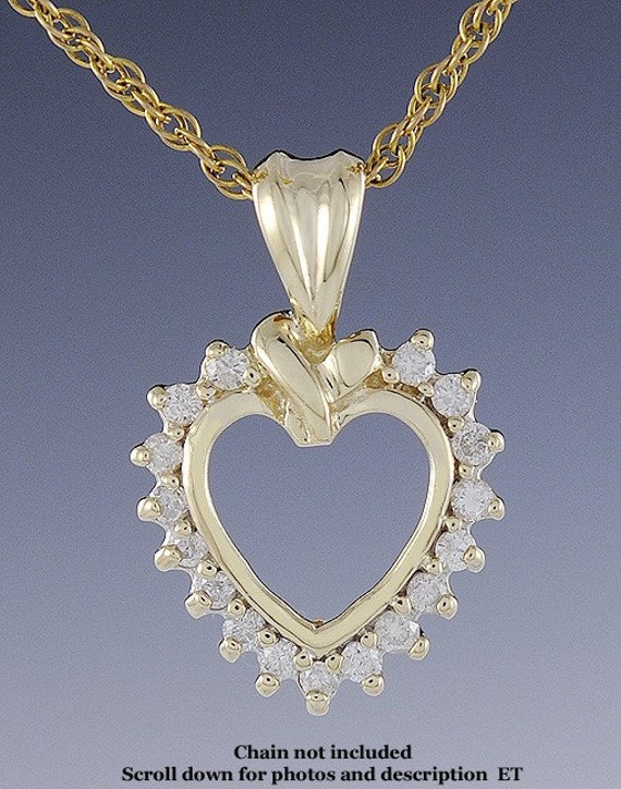 Romantic 14k Gold & ~.25-.35ct Diamond Heart Shape