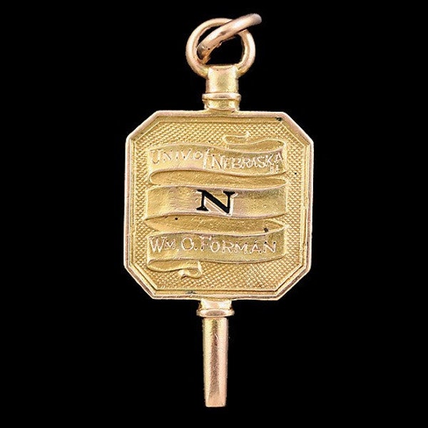 Sigma Xi 14k Gold Fraternity Enameled Watch Key Fob Honor Society Nebraska